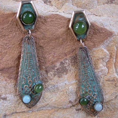 Click to view detail for EC-133 Earrings Serenity Asian Motif $98